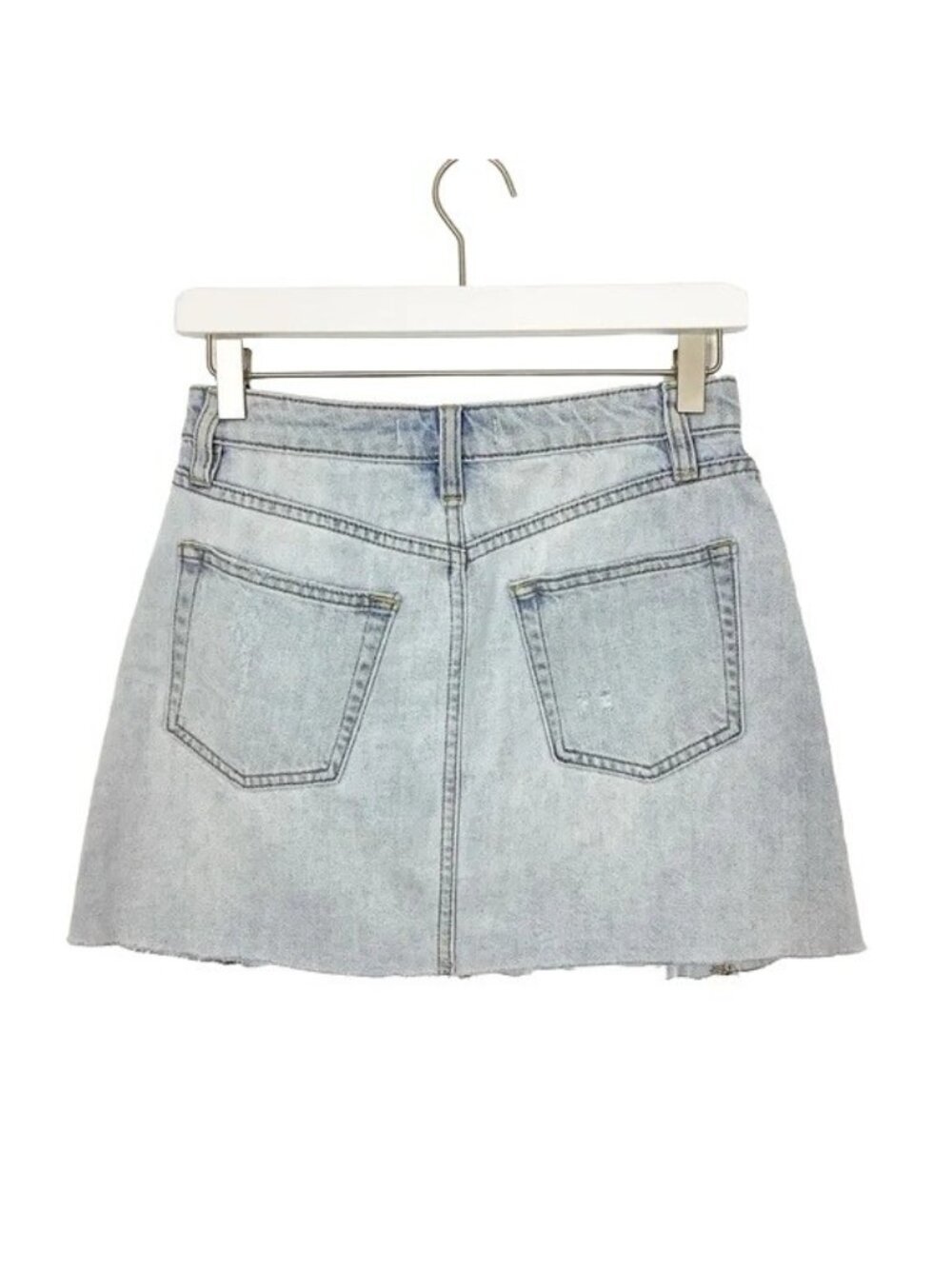 Free People Montauk Distressed Denim Mini Skirt - Picture 4 of 7